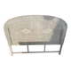 Vintage headboard in woven white rattan