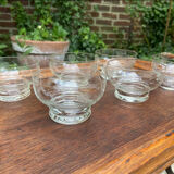 Pop-up Christmas 2022 - Set of 6 vintage champagne glasses in engraved crystal 1950