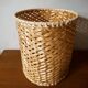 Braided bamboo wastepaper basket