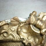 Wooden mirror and gilded stucco rocaille style 33x29