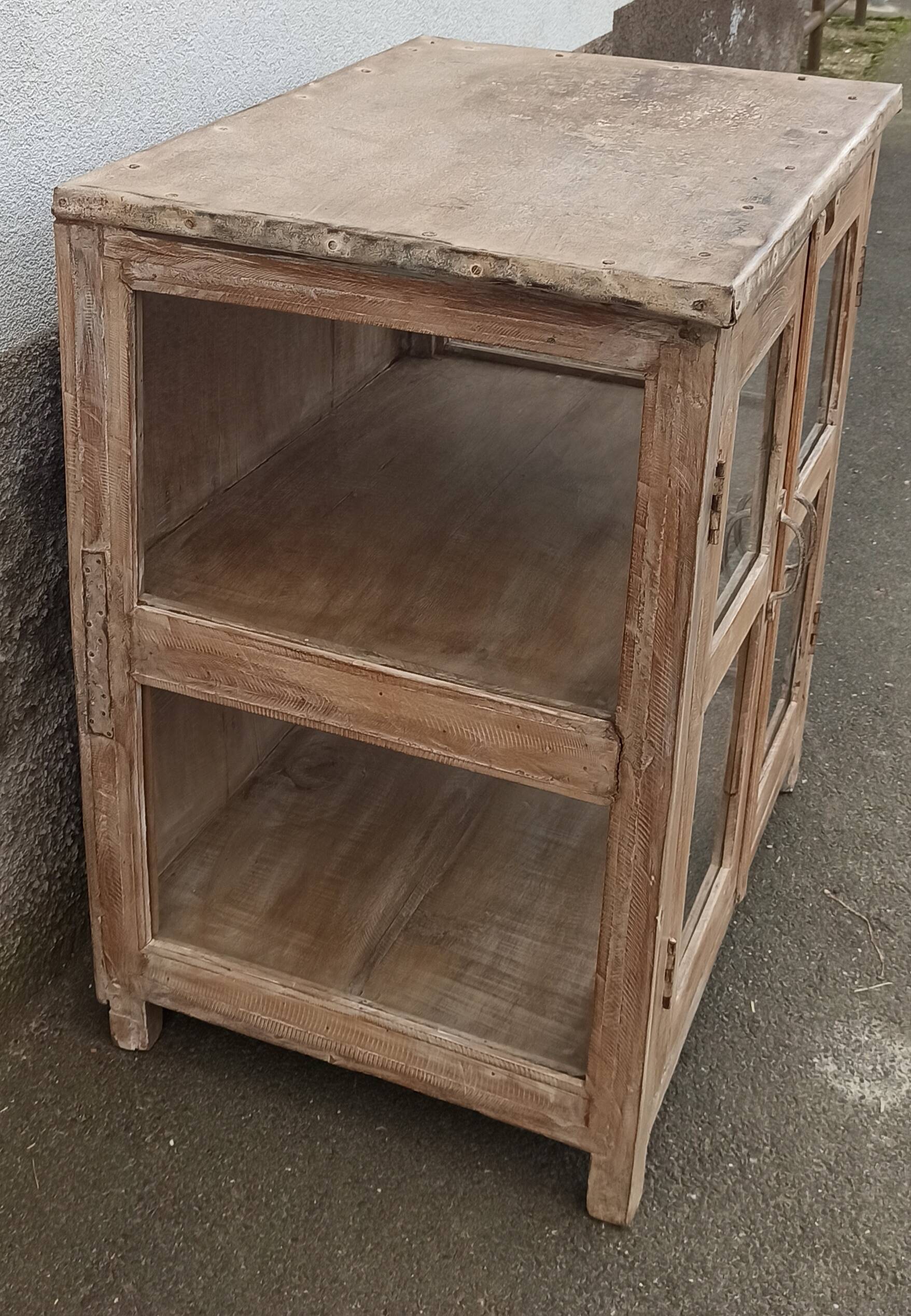 Cream white wooden display case