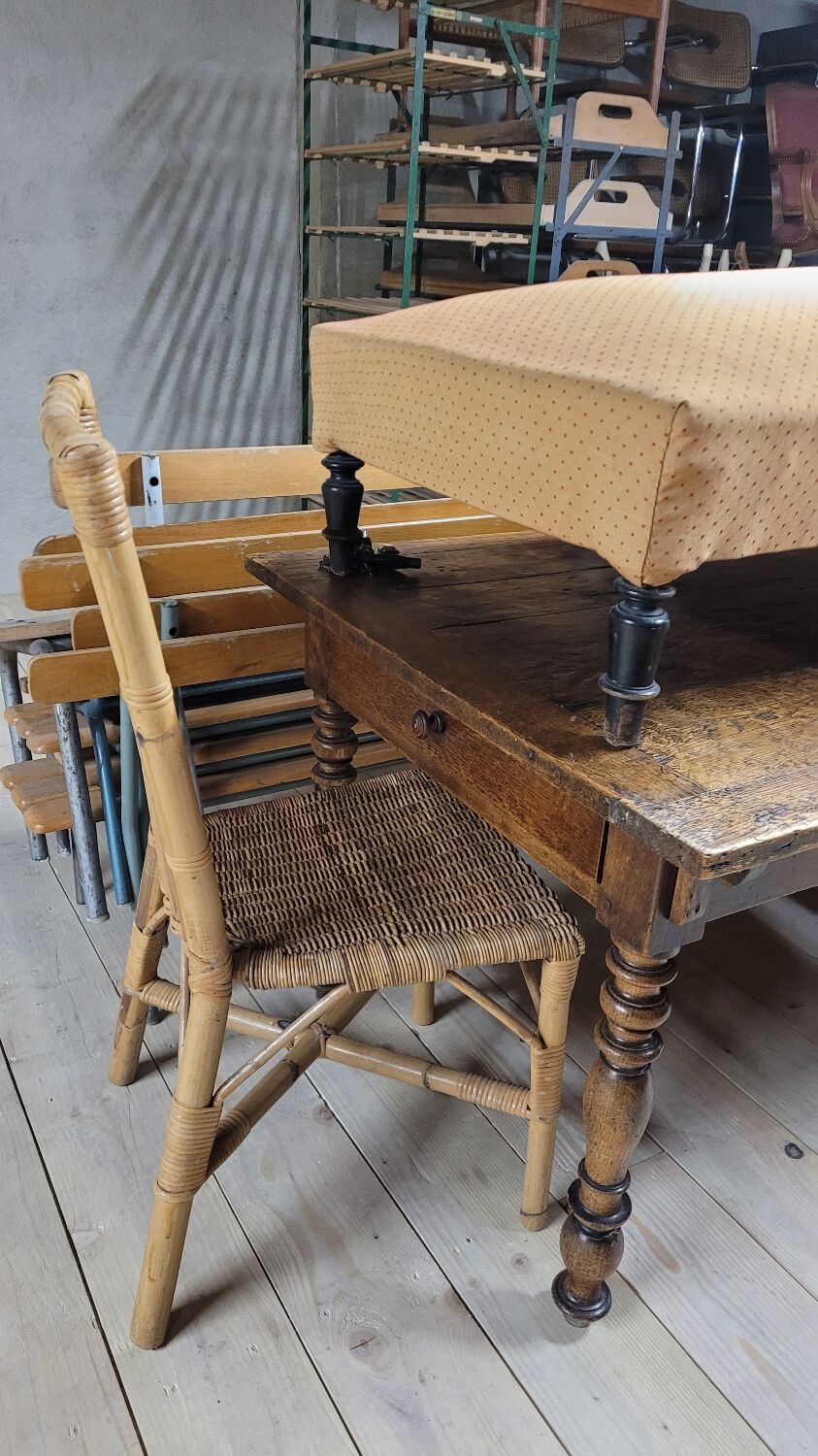 Vintage rattan office chair - 1950s