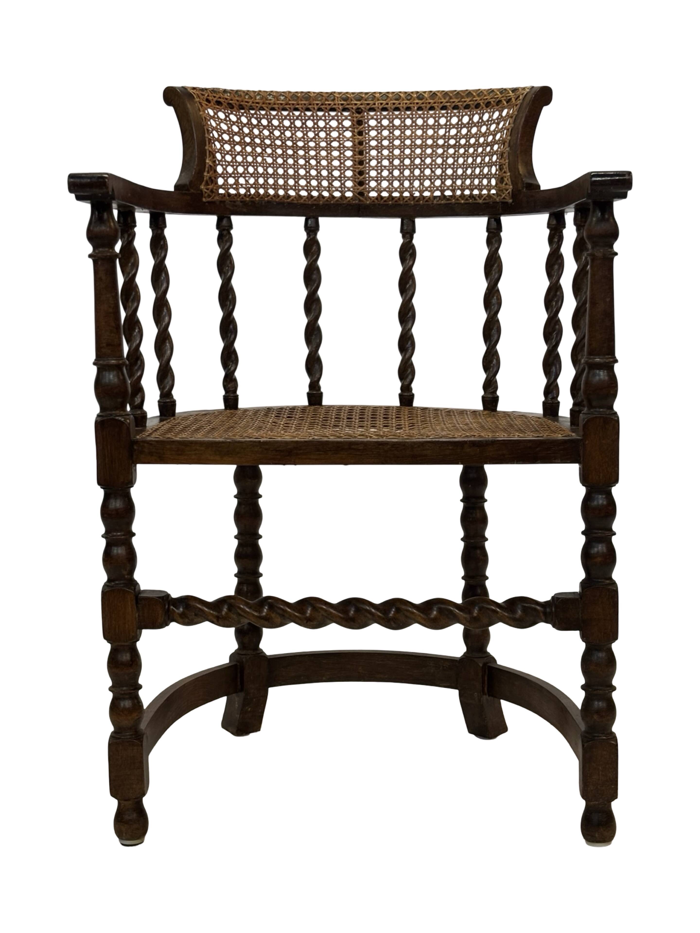 Antique Barley Twist, Rattan Seated Captains Chair easy chair Classic