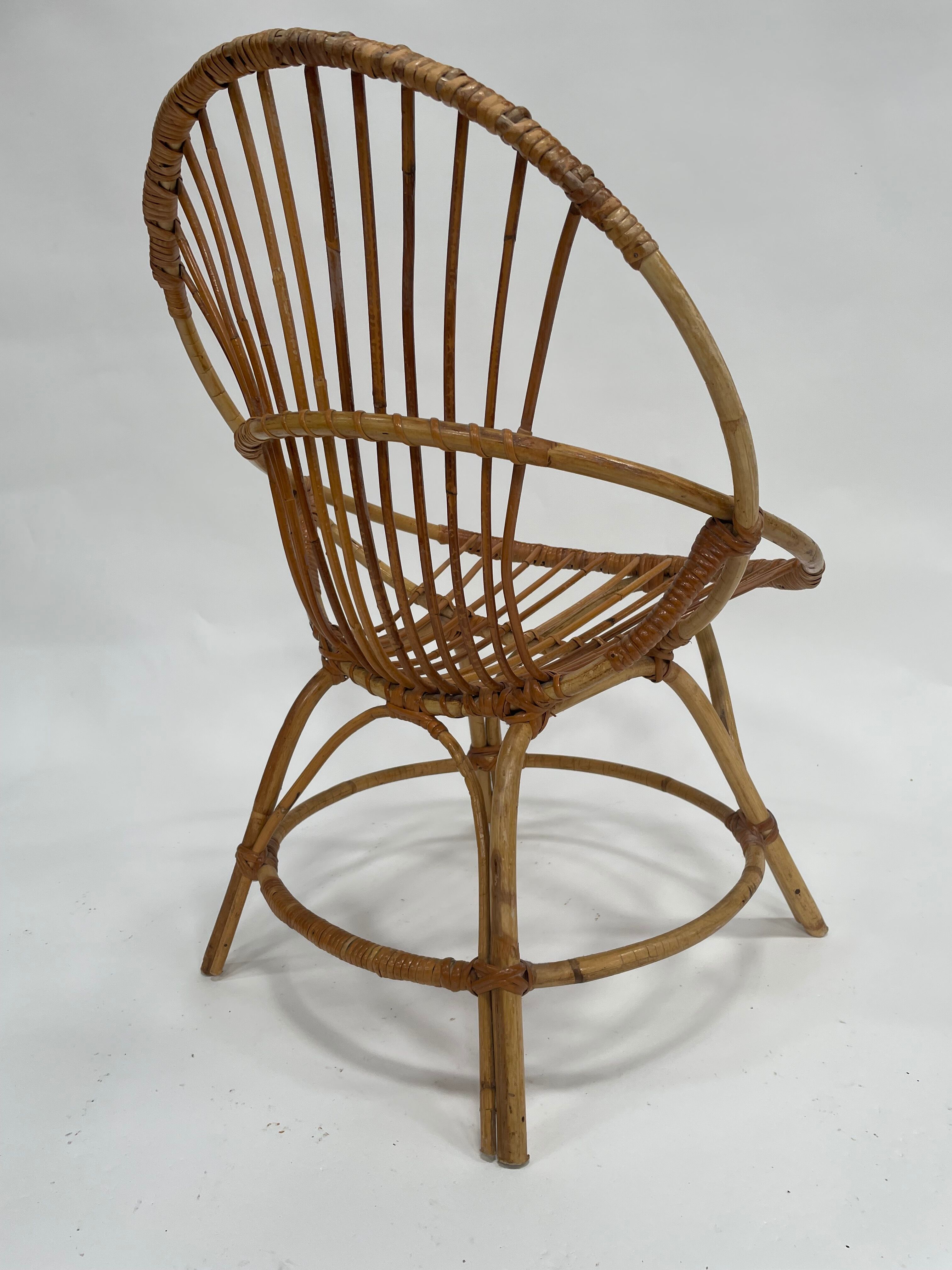 Vintage rattan chair by Dirk van Sliedregt Rohe Noordwolde 1960 in the Netherlands