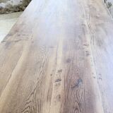 XL farmhouse table in solid oak, brutalist style, 20th century.