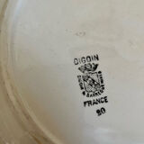 Plat Digoin Sarguemines ancien fleurs bleues