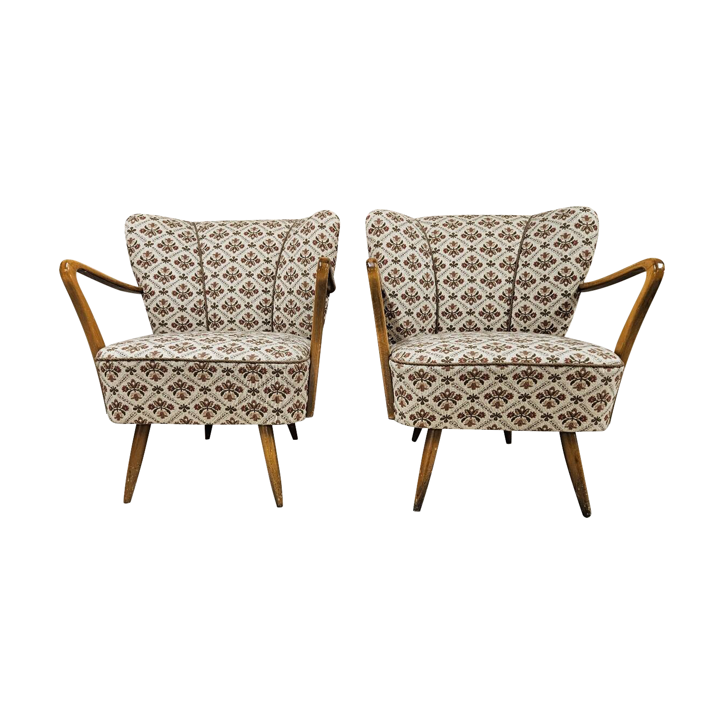 Pair of 1960 flowered armchairs