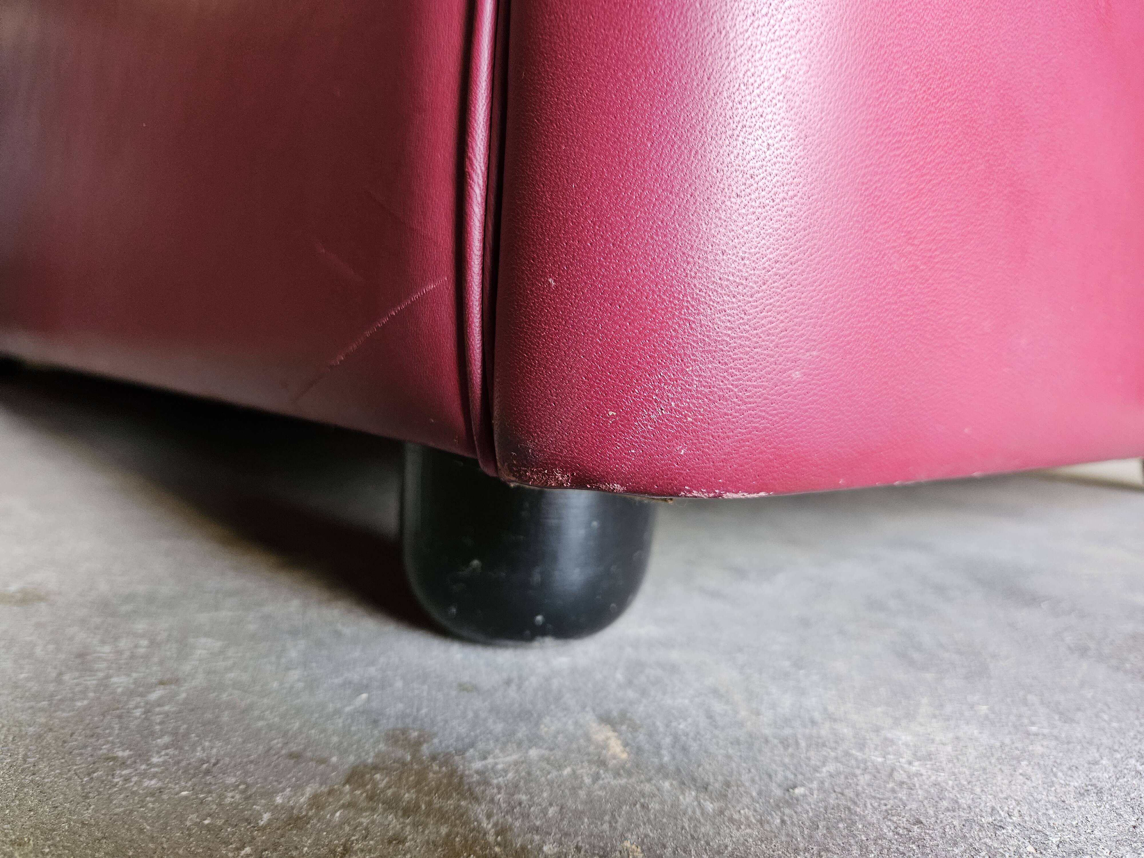 Canapé d'angle modulable Socrates en cuir bordeaux par Poltrona Frau, 1970