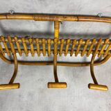 1960s Italian Rattan Coat Rack