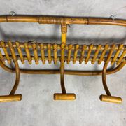 1960s Italian Rattan Coat Rack