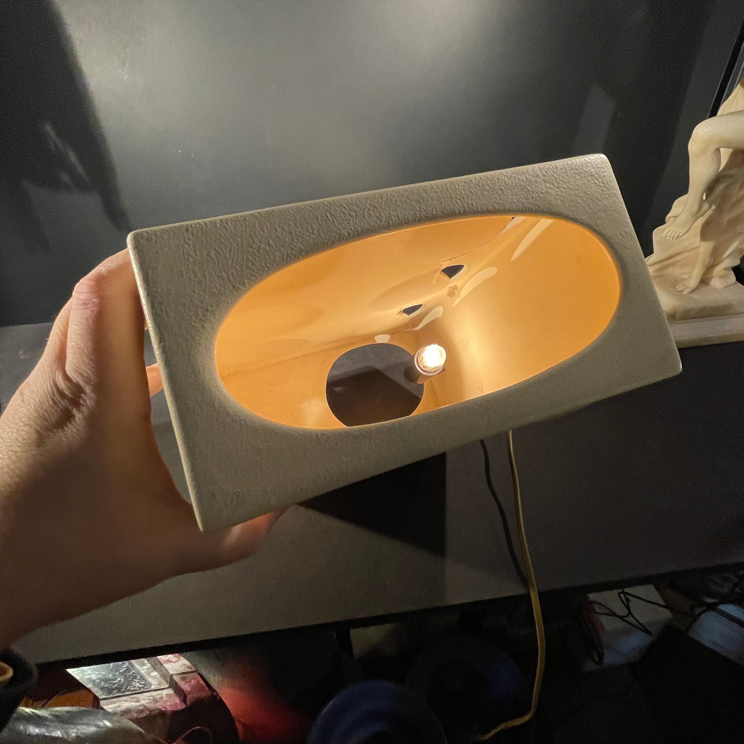 Ceramic table lamp, design optic art, ca 1960s