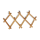 Vintage retractable wall-mounted coat rack made of pine wood