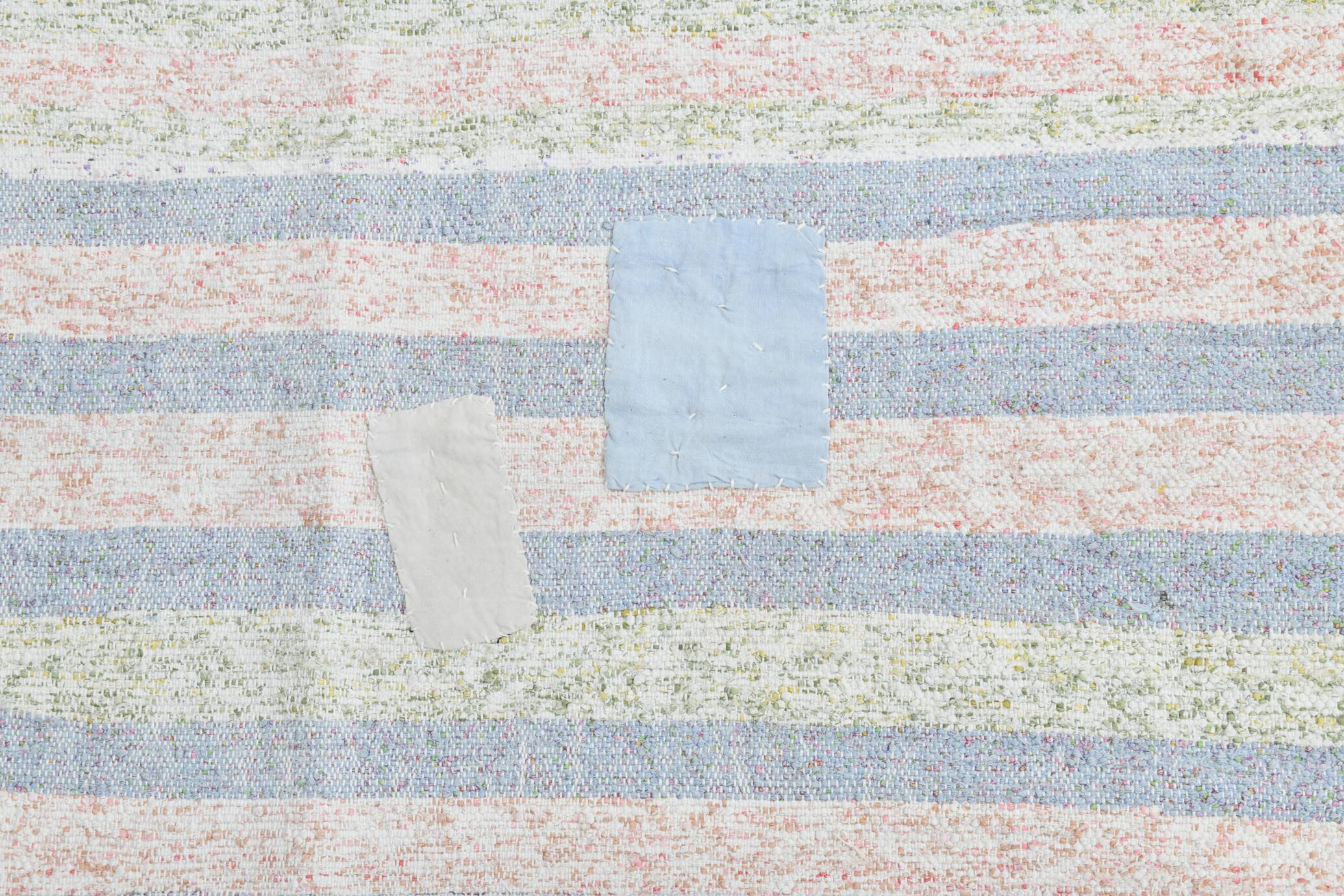 Light Blue & Off White Striped Kilim Rug, 230x310Cm