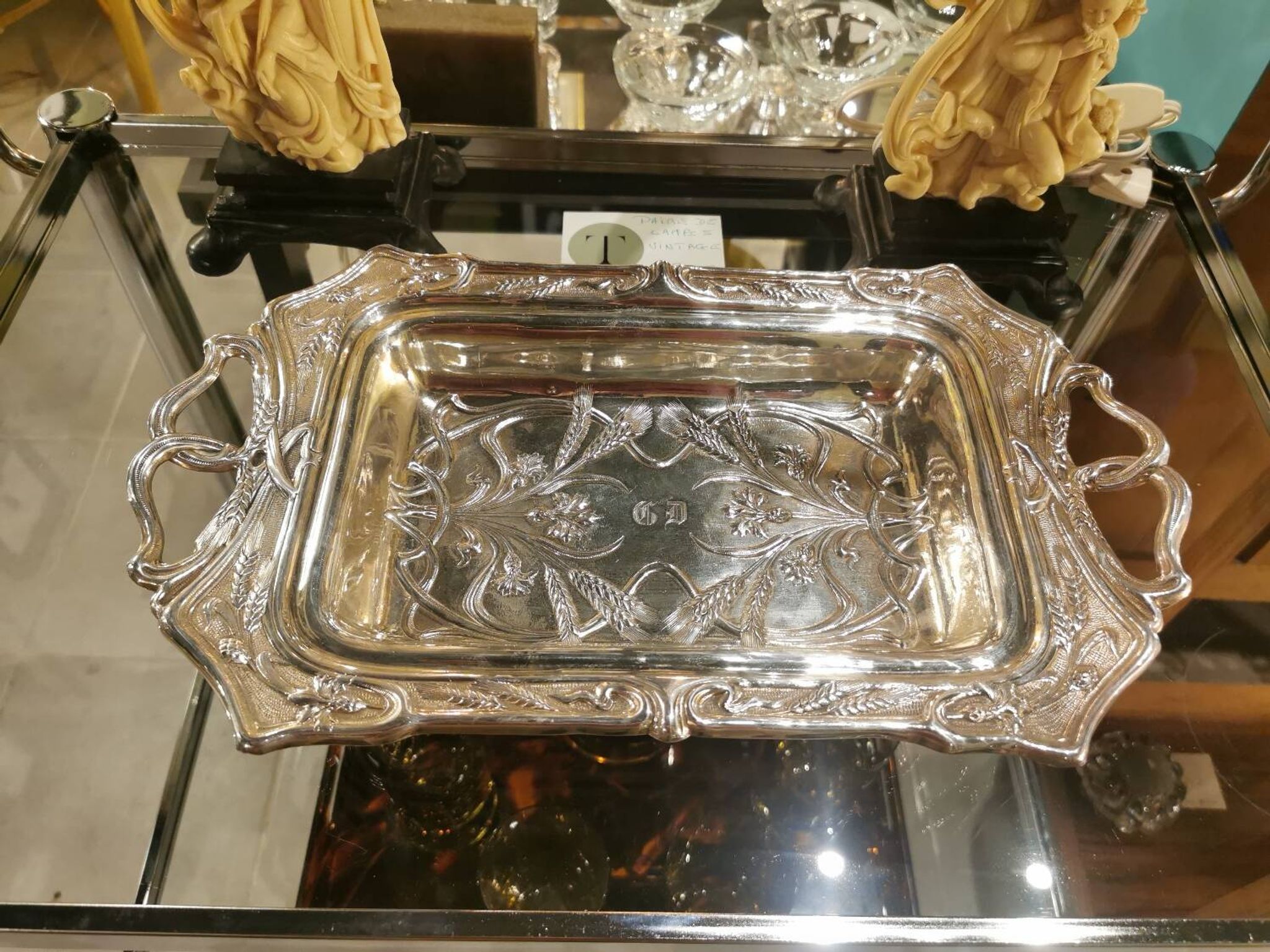 Art Nouveau silver-plated metal centerpiece by Armand Frenais