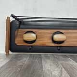 Mid-Century Scandinavian Teak and Leather Wall Coat Rack, 1960s