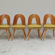Set of 4 yellow Antonin Suman chairs for Tatra Nabytok 1960