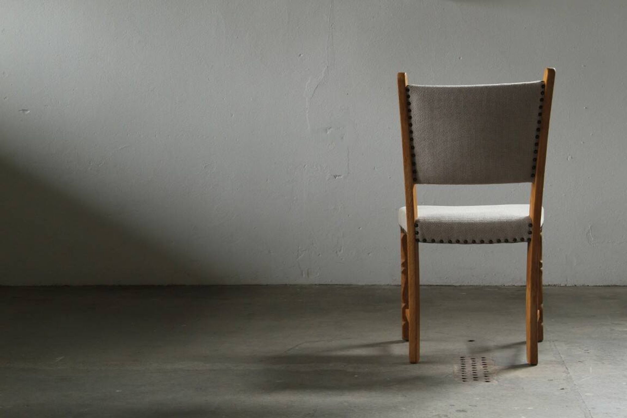 Set of six vintage Danish oak dining chairs, Henning Kjærnulf style, 1960s