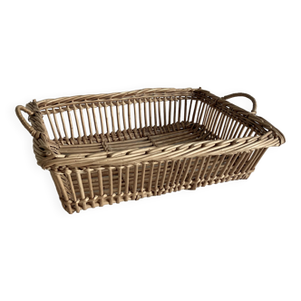 Panier de rangement avec couvercle, panier à linge en osier, panier à linge  en saule fait à la main avec couvercle, panier en osier rond, panier à  linge en osier 