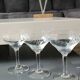 Lot 6 art décor champagne glasses, 1920s. chiseled ears of wheat/transverse lines motifs