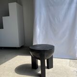 Monoxyl sofa end in black mango tree tripod half-sphere tray h:45 d:44