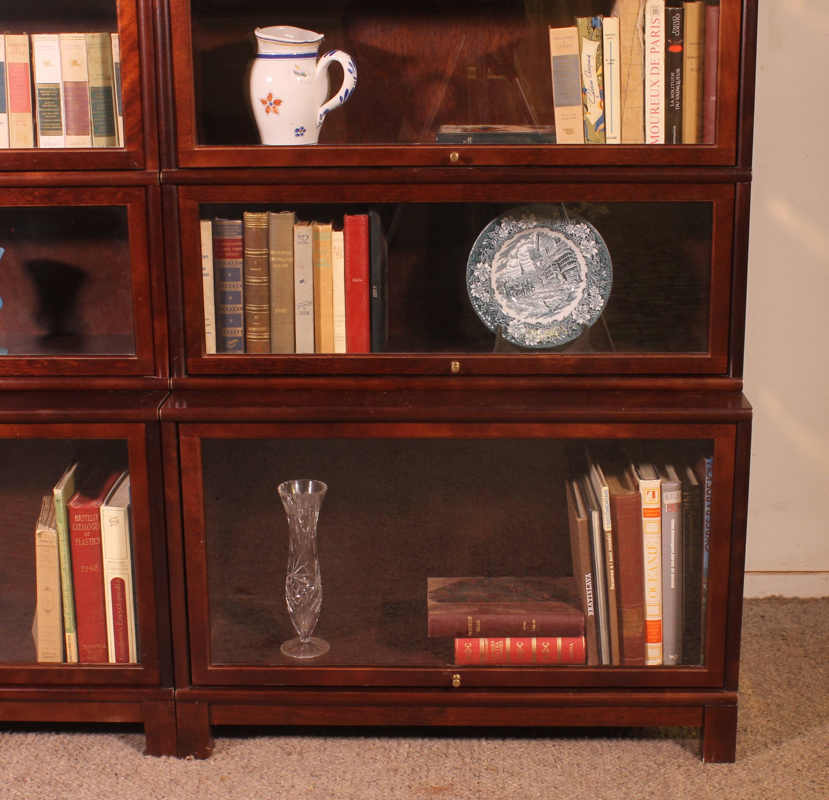 paire de bibliothèques dit stacking bookcase en acajou