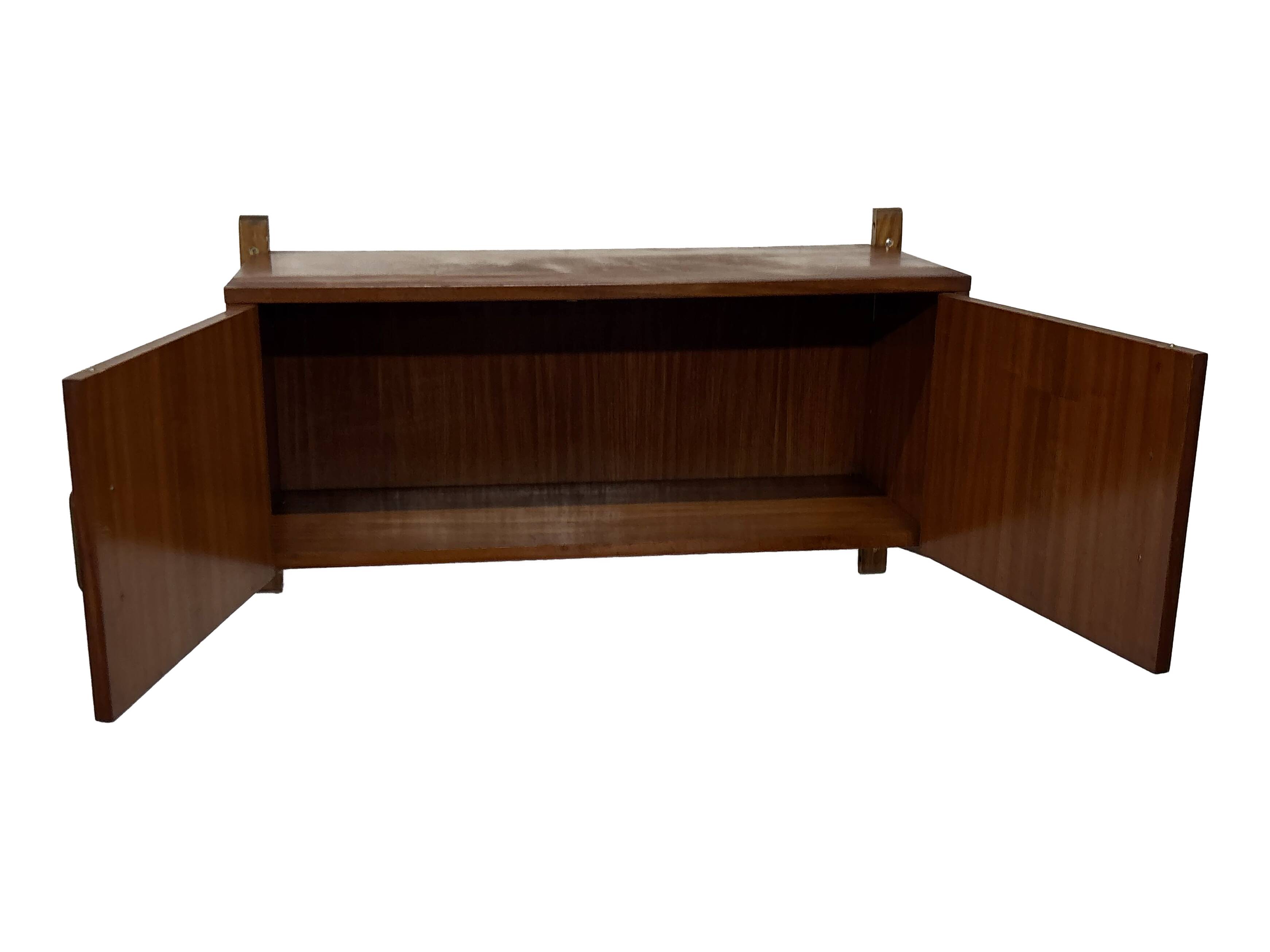 Vintage wall cabinet compact wall system 1960s teak veneer