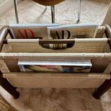 Vintage 70s wooden magazine rack