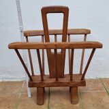 Vintage solid wood magazine rack, 1960s, Scandinavian style