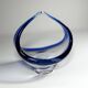 Blown glass bowl coupe Sommerso blue - Murano style 1960
