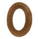 Old oval mirror wicker vintage rattan, 55x43 cm