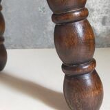 Vintage solid turned wood tripod stool