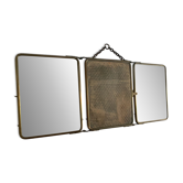 Le Solide Paris barber triptych mirror vintage 1930 - 24 x 59 cm