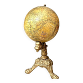 Antique JL & Cie terrestrial globe | Gilded metal base | 19th century | 20.5 cm