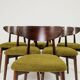 Set of 4 dining chairs in sauvage green bouclé Scandinavian design.
