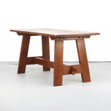 Vintage Rustic Brutalist Dining Table from Oak