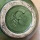 Green ceramic vase with stamp