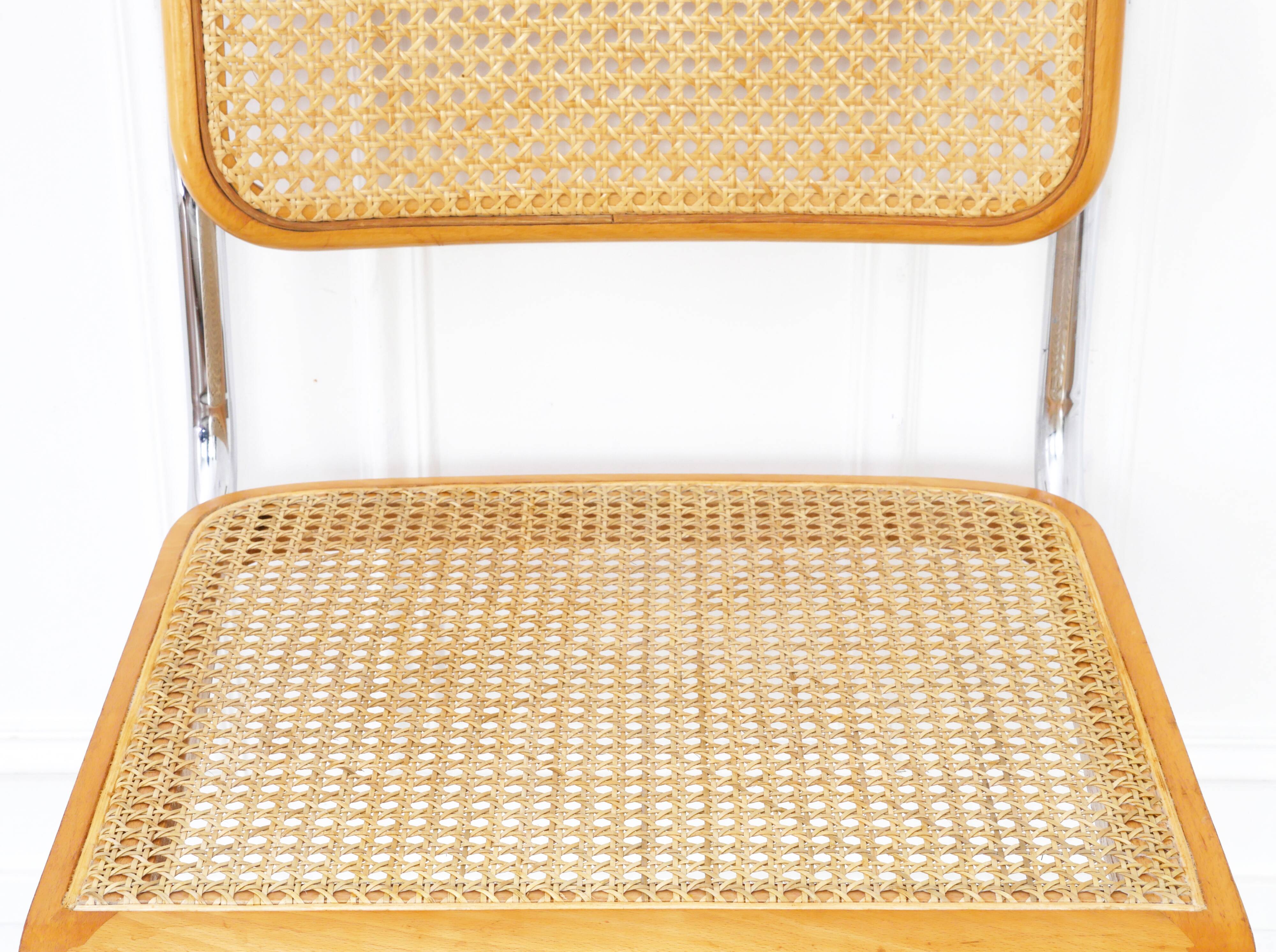 Chaise Cesca B32 Breuer Made in Italy - Cannage de l'assise refait