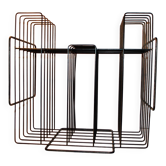VINTAGE 1960-1970 graphic vinyl record holder in black metal