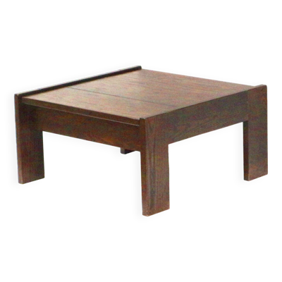 Table basse carrée vintage brutaliste conçue par Harry de Groot pour Leolux