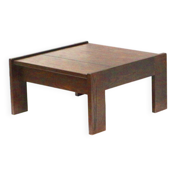 Table basse carrée vintage brutaliste conçue par Harry de Groot pour Leolux