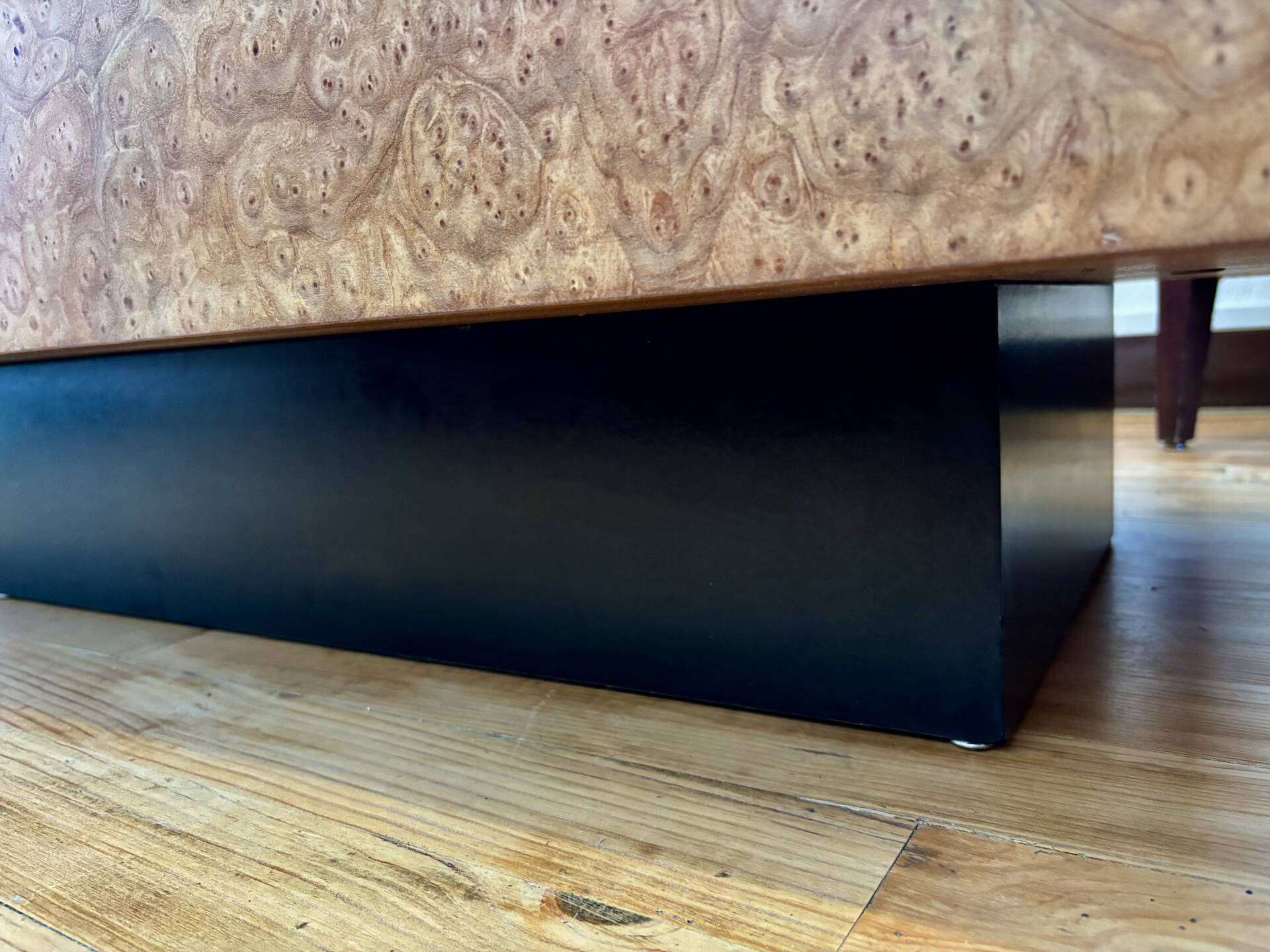 Vintage elm burl coffee table