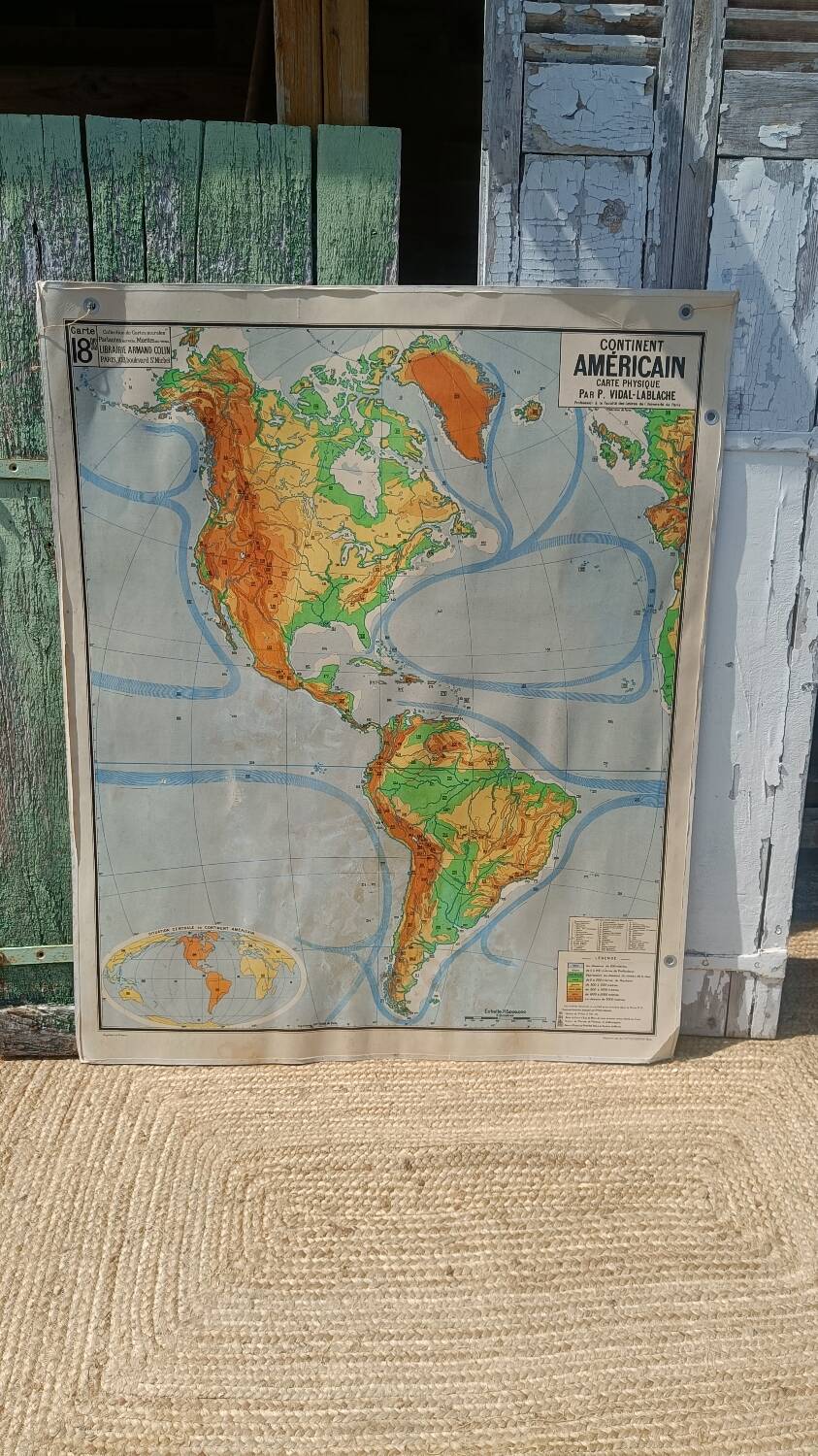 Map of the American continent Vidal-Lablache (1950s)