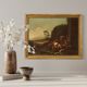 Painting of the Roman school of the 17th century, landscape with pastoral s