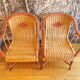 Paire de fauteuils en rotin vintage