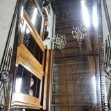1930 art deco mirror in wrought iron with beveled glass