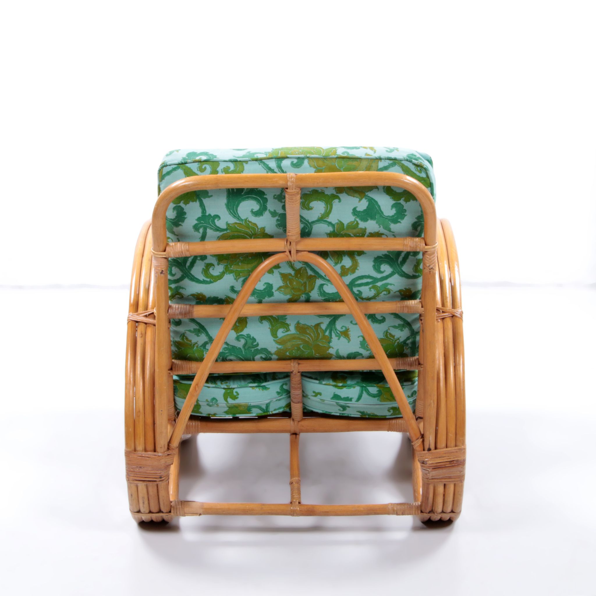 Vintage set of bamboo lounge armchairs and sofa with coffee table Paul Frankl, 1960s