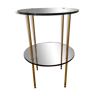 Striped brass side table and smoked glass