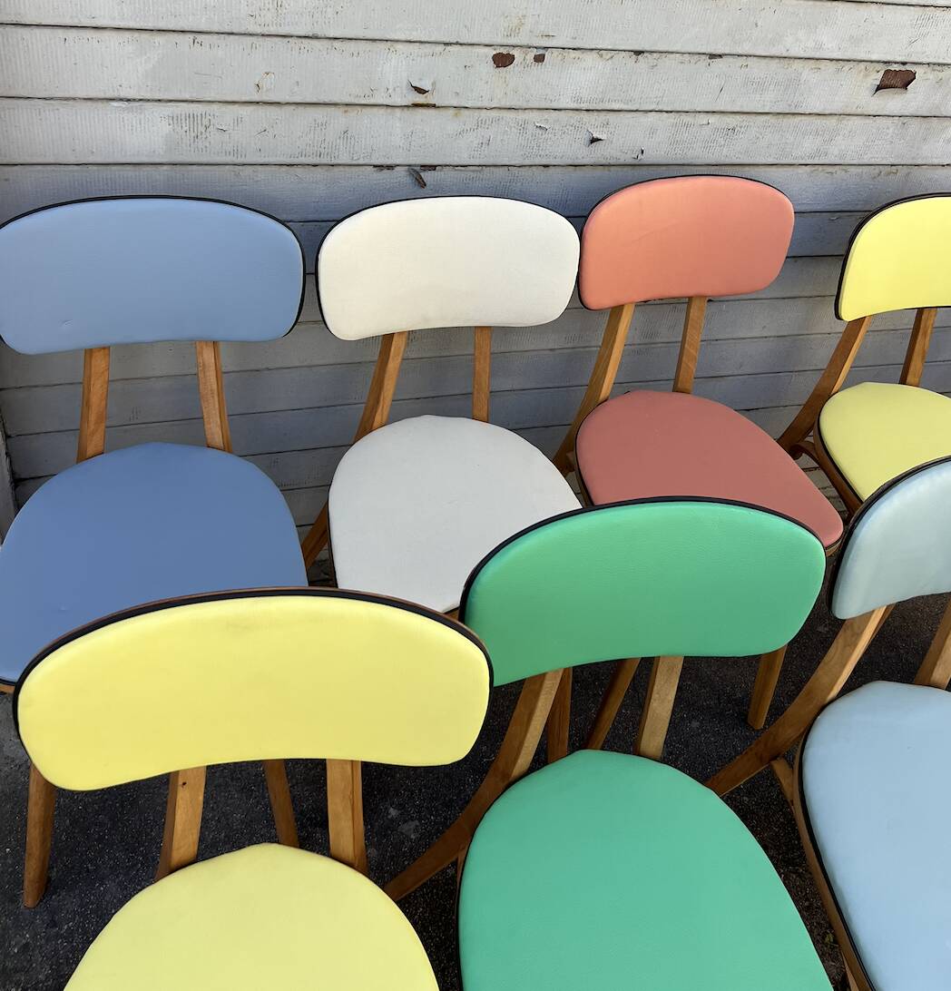 (lot) 14 Heart Compass Multicoloured Chairs