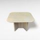 Square Travertine Coffee Table with Rounded Corners, Italy, 1970s
