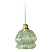 Suspension globe vintage en verre transparent